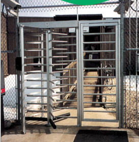 Full Height Turnstile with Electric Full Height Gate